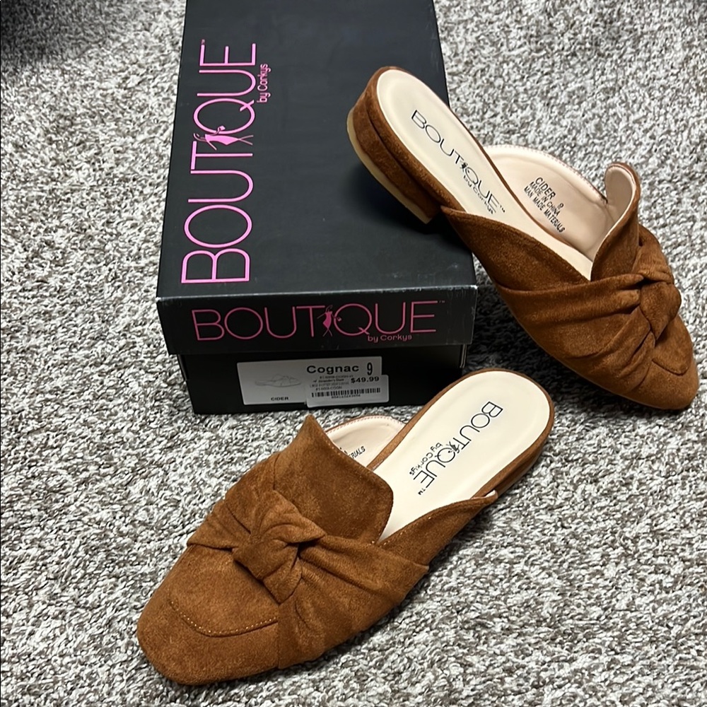 Women's Brown Suede Mules